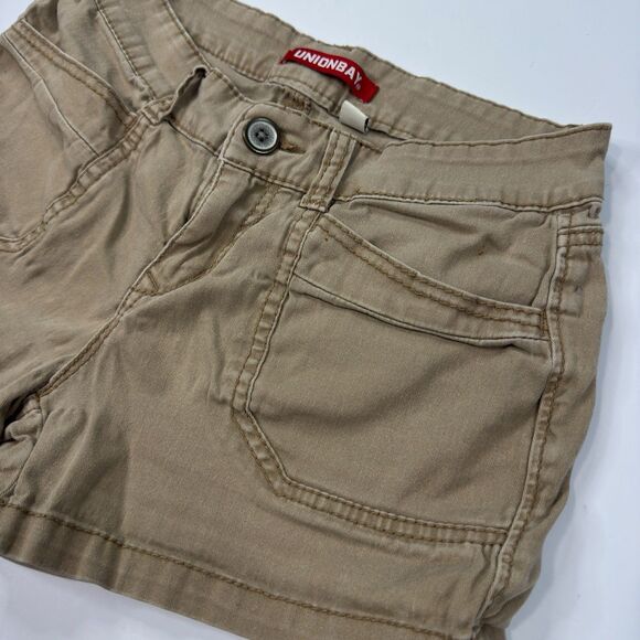 Unionbay Womens Y2K Low-Rise Stretch Shorts Beige Flap Pockets Retro Size 5 - Picture 3 of 7